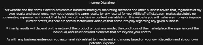 Commission loophole income disclaimer